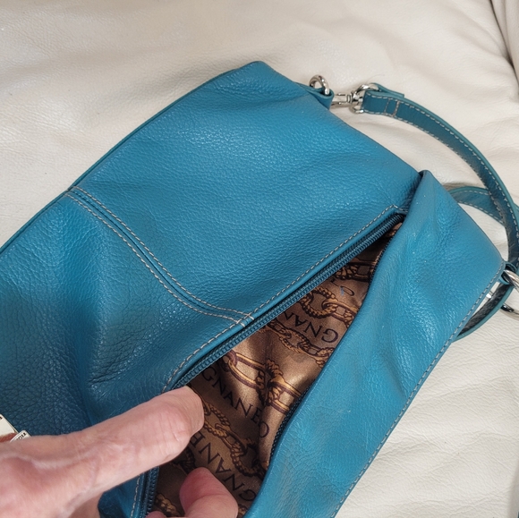 Teal Tignanello  leather cross body bag - Picture 4 of 6